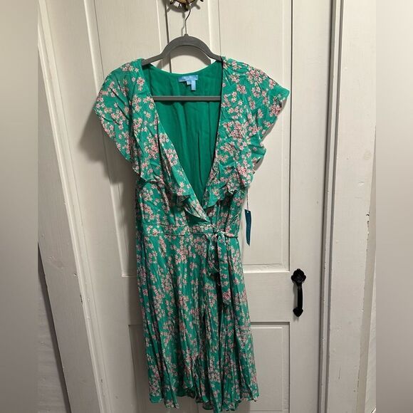 NWT Draper James RSVP Green Wrap Dress - XL - Picture 2 of 7